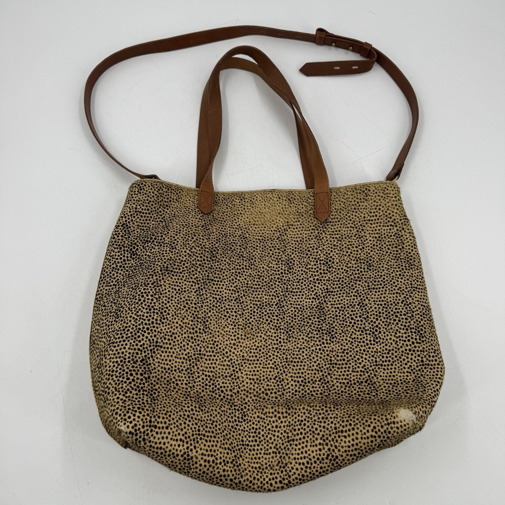 Madewell‎ Zip Top Small Spotted Calf Hair Transport Crossbody Bag